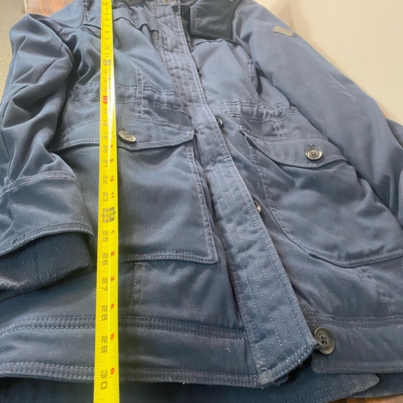 Hollister Heritage Col Larg Navy Blue Parka Coat  Hooded Fall Winter Jacket - Picture 8 of 11